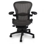 Herman-Miller-Used-Aeron-Chair-Graphite-Frame-Classic-Carbon-Pellicle-Mesh-front