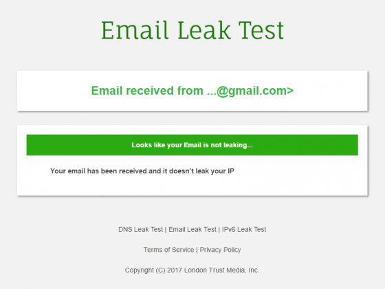 email leak test results